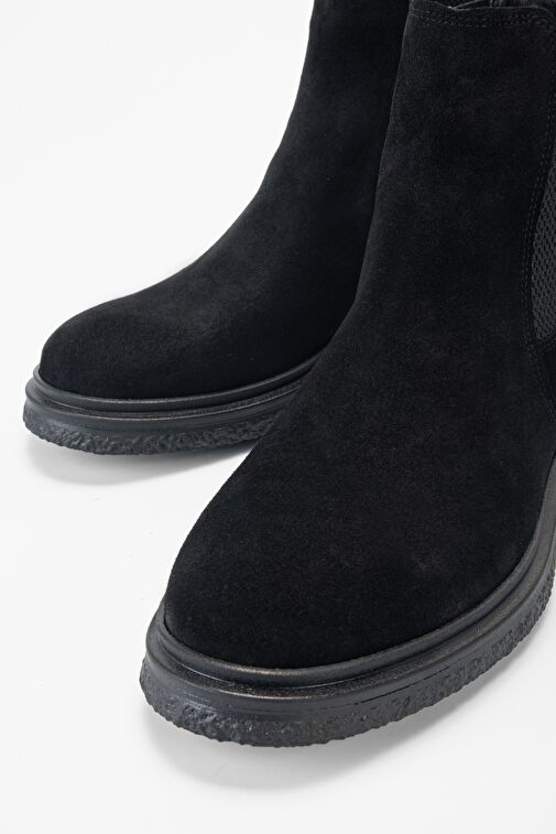 Valmenti Lyra Kadın Siyah Süet Hakiki Deri Casual Bot - Görsel 4