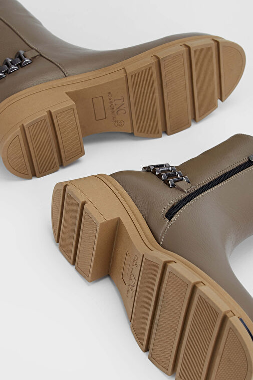 Tamer Tanca Kadın Hakiki Deri Bej Casual Bot - Görsel 7