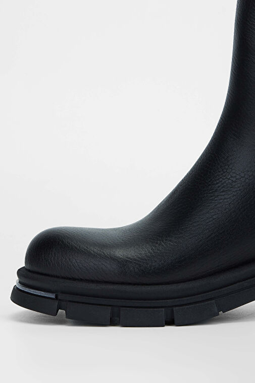 Tamer Tanca Kadın Hakiki Deri Siyah Casual Bot - Görsel 4