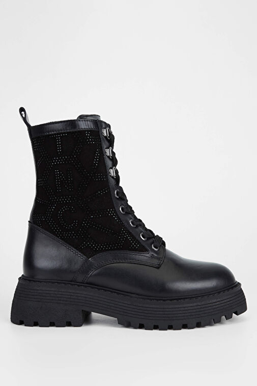 Tamer Tanca Kadın Hakiki Deri Siyah Deri Casual Bot - Görsel 2
