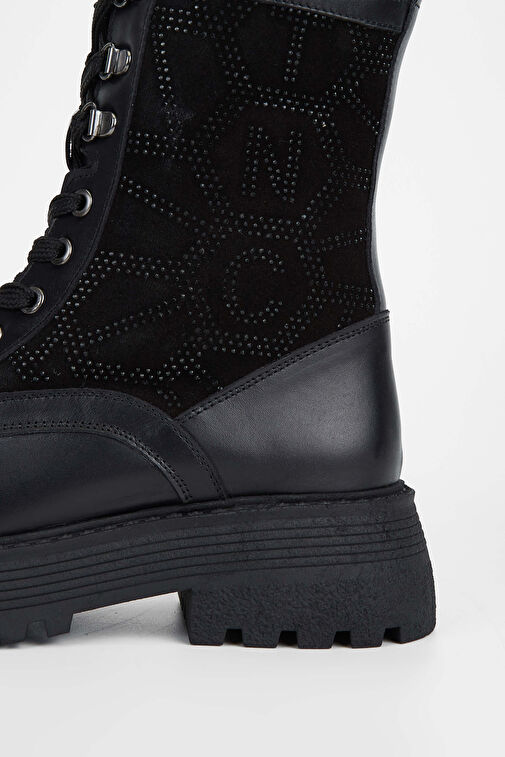 Tamer Tanca Kadın Hakiki Deri Siyah Deri Casual Bot - Görsel 5