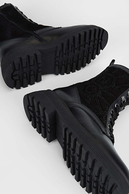 Tamer Tanca Kadın Hakiki Deri Siyah Deri Casual Bot - Görsel 6