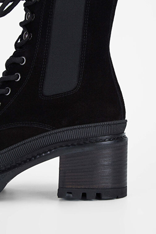 Tamer Tanca Kadın Hakiki Deri Siyah Süet Casual Bot - Görsel 5