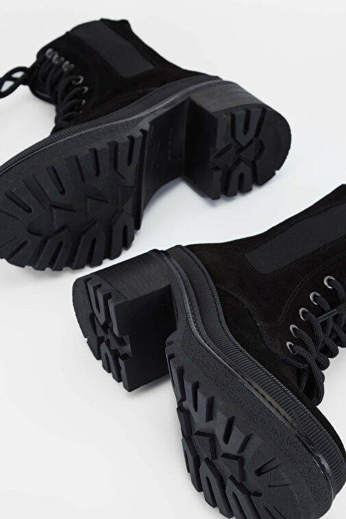 Tamer Tanca Kadın Hakiki Deri Siyah Süet Casual Bot - Görsel 7