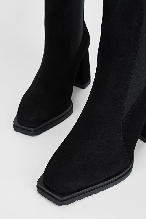 Valmenti Kadın Siyah Süet Hakiki Deri Casual Bot - Görsel 4