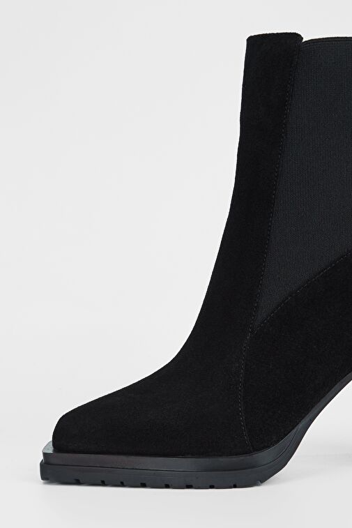 Valmenti Kadın Siyah Süet Hakiki Deri Casual Bot - Görsel 5