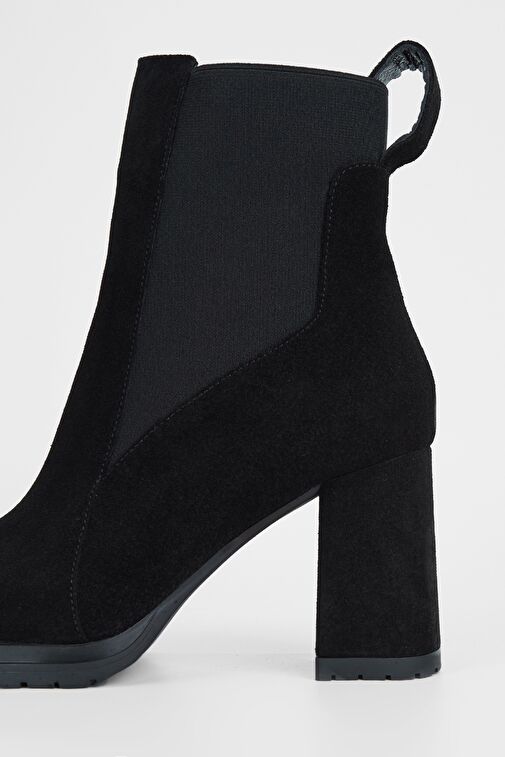 Valmenti Kadın Siyah Süet Hakiki Deri Casual Bot - Görsel 6