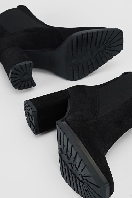 Valmenti Kadın Siyah Süet Hakiki Deri Casual Bot - Görsel 7