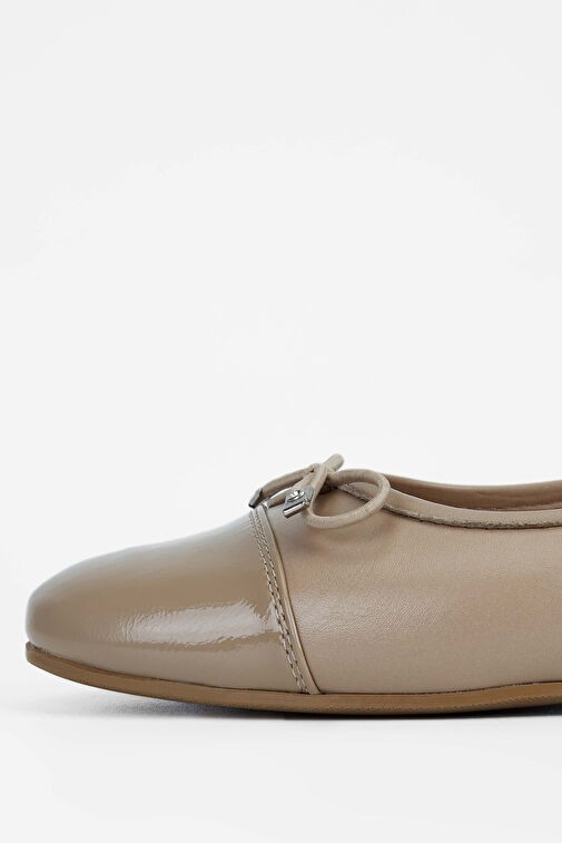 Tamer Tanca Kadın Hakiki Deri Bej Babet Ayakkabı - Görsel 4