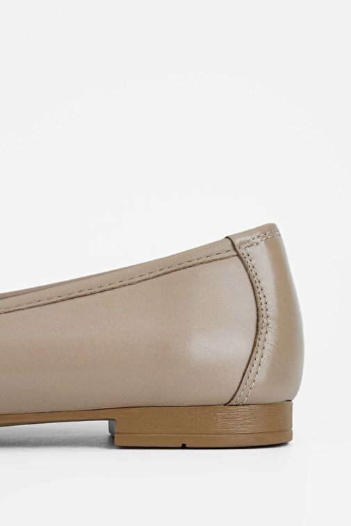 Tamer Tanca Kadın Hakiki Deri Bej Babet Ayakkabı - Görsel 5
