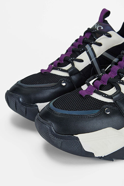 Tamer Tanca Kadın SuniDeri Siyah Sneakers & Spor Ayakkabı - Görsel 4