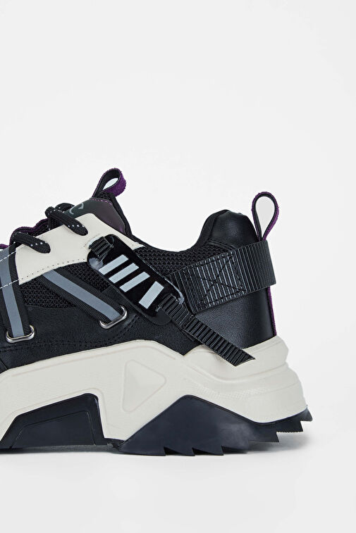Tamer Tanca Kadın SuniDeri Siyah Sneakers & Spor Ayakkabı - Görsel 6