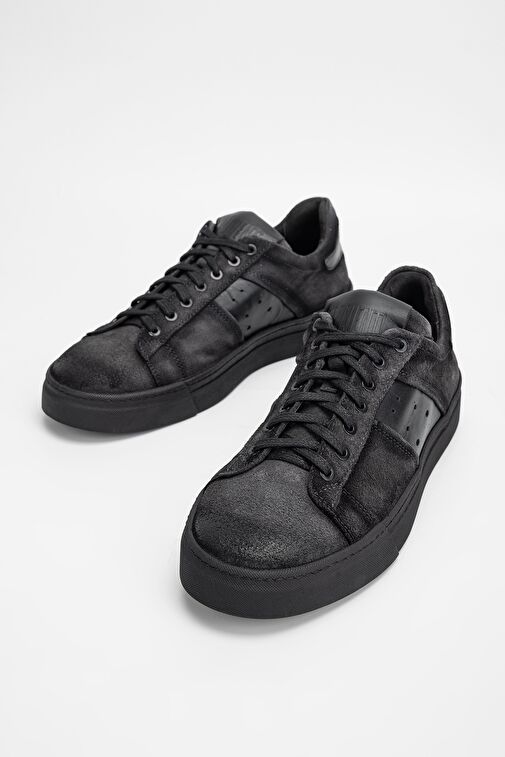 Valmenti Erkek Siyah grft Hakiki Deri Sneakers & Spor Ayakkabı - Görsel 5