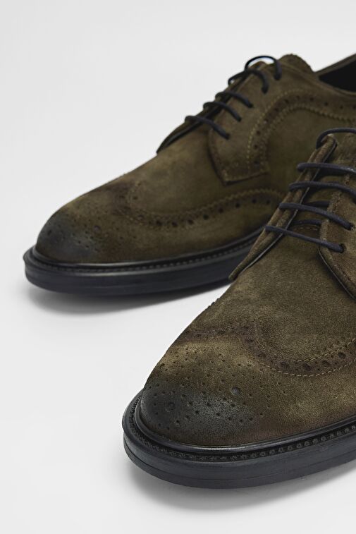 Valmenti Erkek Yeşil Süet Hakiki Deri Casual Ayakkabı - Görsel 4