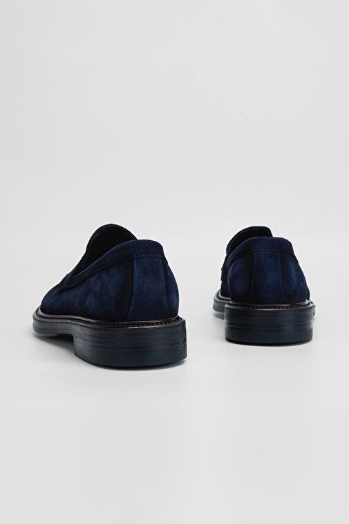 Valmenti Altair Erkek Lacivert Süet Hakiki Deri Loafer Ayakkabı - Görsel 5