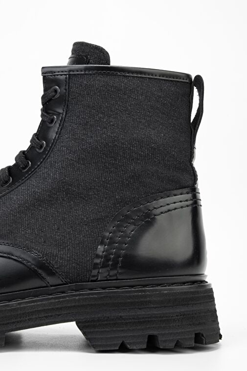 Valmenti Erkek Siyah Açma Hakiki Deri Casual Bot - Görsel 6