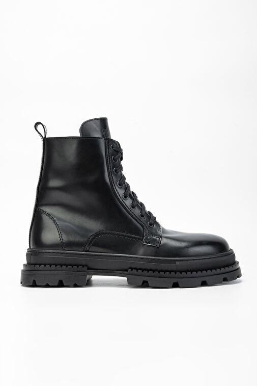 Valmenti Erkek Siyah mat açma Hakiki Deri Casual Bot - Görsel 2