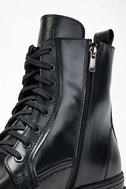 Valmenti Erkek Siyah mat açma Hakiki Deri Casual Bot - Görsel 8