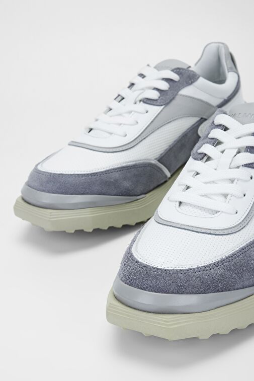 Valmenti Beyaz-Gri Erkek Deri Sneaker 698 1060-4 ERK AYK SK23/24 - Görsel 4