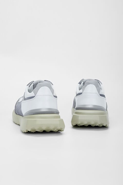 Valmenti Beyaz-Gri Erkek Deri Sneaker 698 1060-4 ERK AYK SK23/24 - Görsel 5