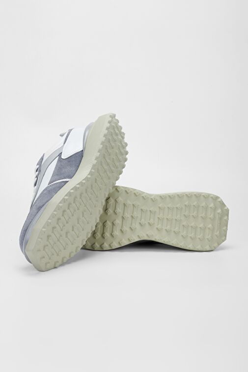 Valmenti Beyaz-Gri Erkek Deri Sneaker 698 1060-4 ERK AYK SK23/24 - Görsel 6