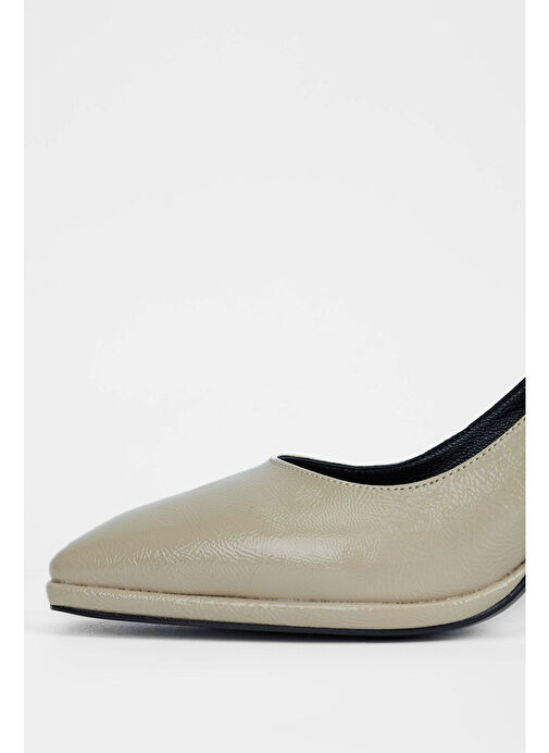 Tamer Tanca Kadın Suni Deri Bej Topuklu Ayakkabı - Görsel 4