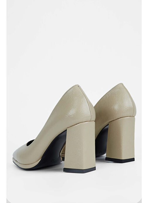 Tamer Tanca Kadın Suni Deri Bej Topuklu Ayakkabı - Görsel 6
