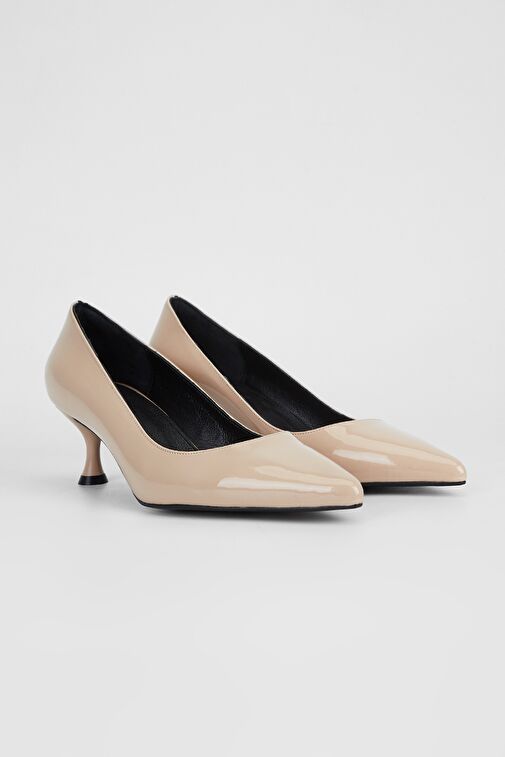 Valmenti Kadın Bej Rgn Suni Deri Topuklu Ayakkabı - Görsel 3