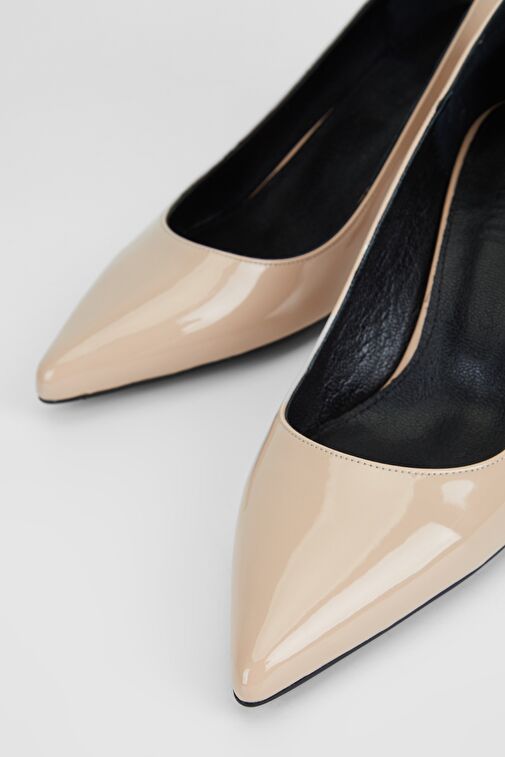 Valmenti Kadın Bej Rgn Suni Deri Topuklu Ayakkabı - Görsel 4