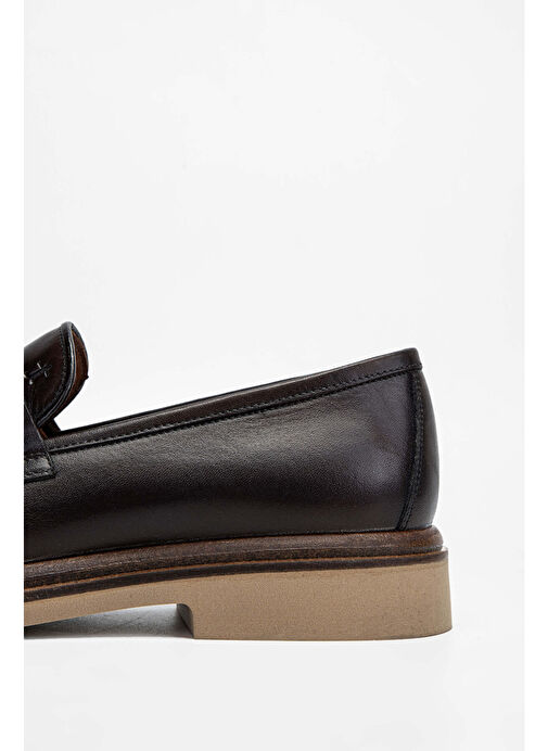 Tamer Tanca Erkek Hakiki Deri Kahverengi Loafer Ayakkabı - Görsel 6