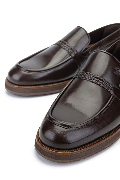 Tamer Tanca Erkek Hakiki Deri Kahverengi Loafer Ayakkabı - Görsel 6