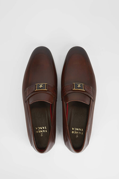 Tamer Tanca Erkek Hakiki Deri Kahverengi Loafer Ayakkabı - Görsel 3