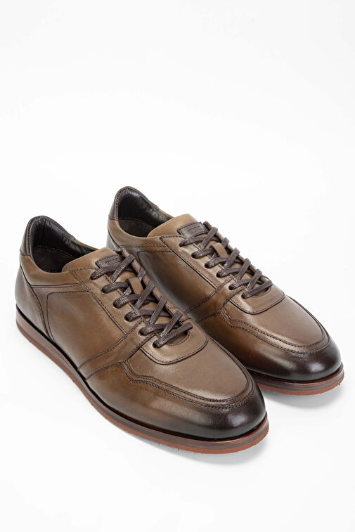Tamer Tanca Erkek Hakiki Deri Kahverengi Casual Ayakkabı - Görsel 3