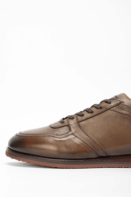 Tamer Tanca Erkek Hakiki Deri Kahverengi Casual Ayakkabı - Görsel 4