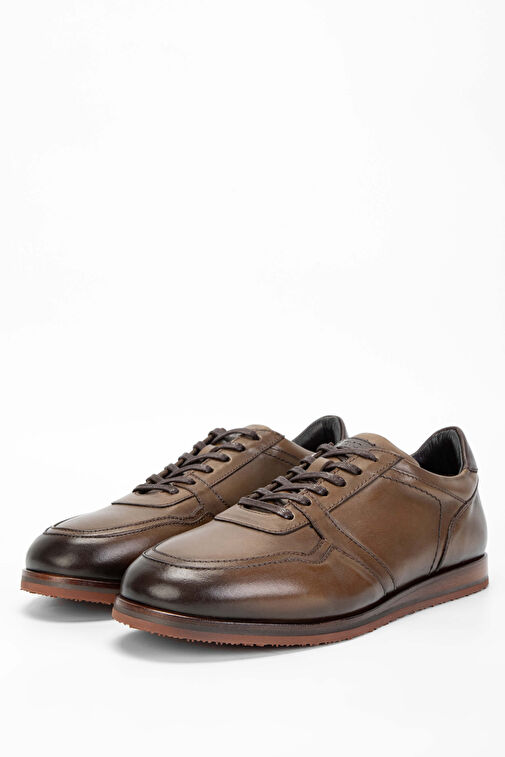 Tamer Tanca Erkek Hakiki Deri Kahverengi Casual Ayakkabı - Görsel 6
