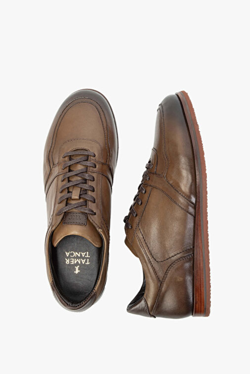 Tamer Tanca Erkek Hakiki Deri Kahverengi Casual Ayakkabı - Görsel 7