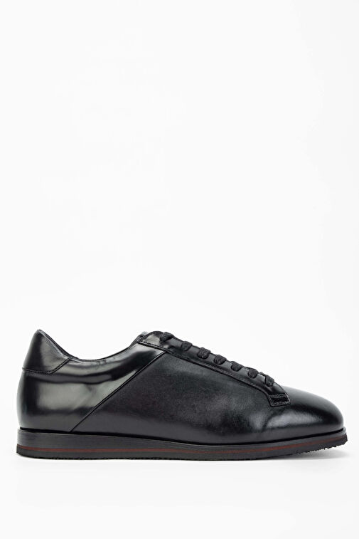 Tamer Tanca Erkek Hakiki Deri Siyah Deri Casual Ayakkabı - Görsel 2