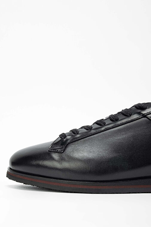 Tamer Tanca Erkek Hakiki Deri Siyah Deri Casual Ayakkabı - Görsel 4