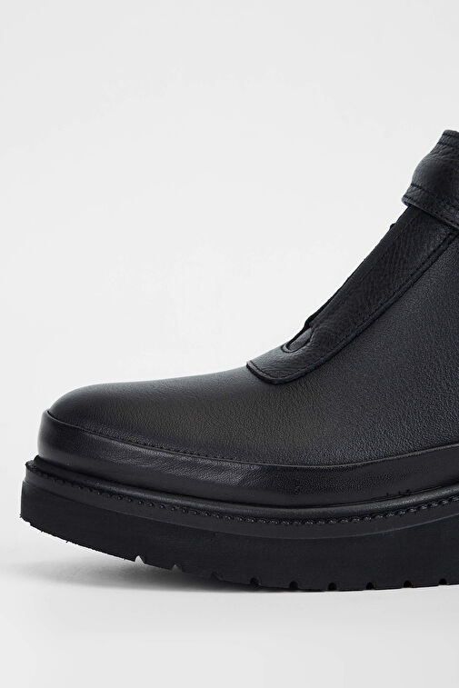 Tamer Tanca Kadın Hakiki Deri Siyah Casual Bot - Görsel 4