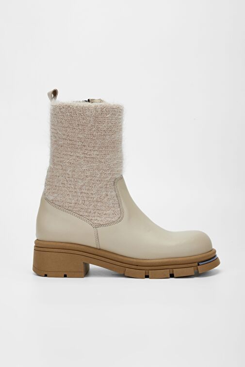 Valmenti Kadın Bej Hakiki Deri Casual Bot - Görsel 2