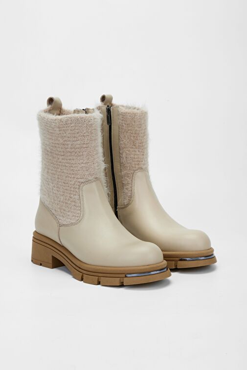 Valmenti Kadın Bej Hakiki Deri Casual Bot - Görsel 3