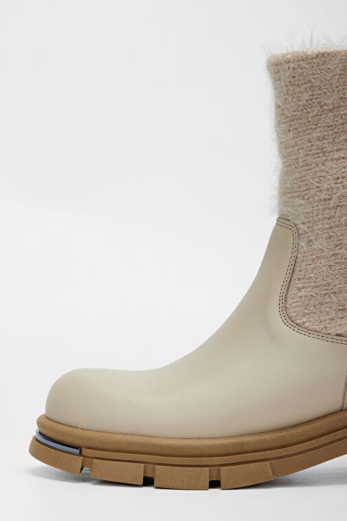 Valmenti Kadın Bej Hakiki Deri Casual Bot - Görsel 4