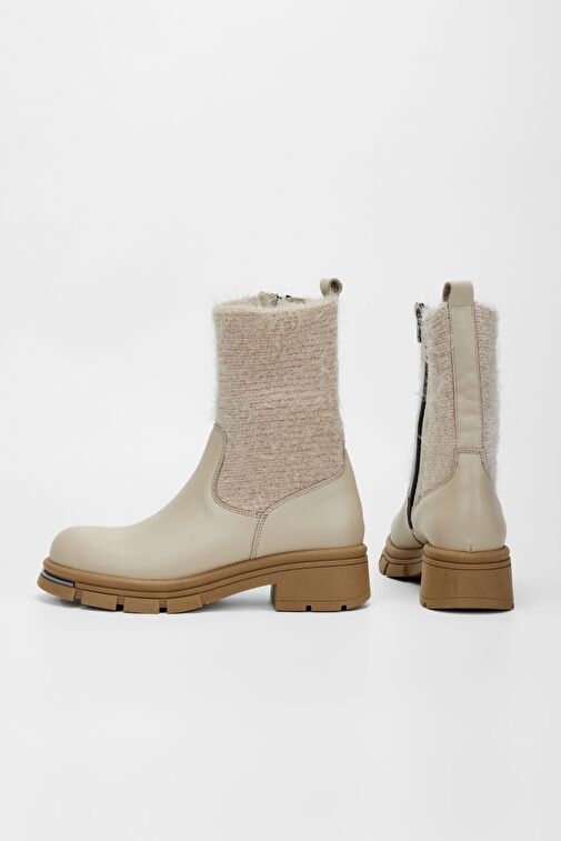 Valmenti Kadın Bej Hakiki Deri Casual Bot - Görsel 6