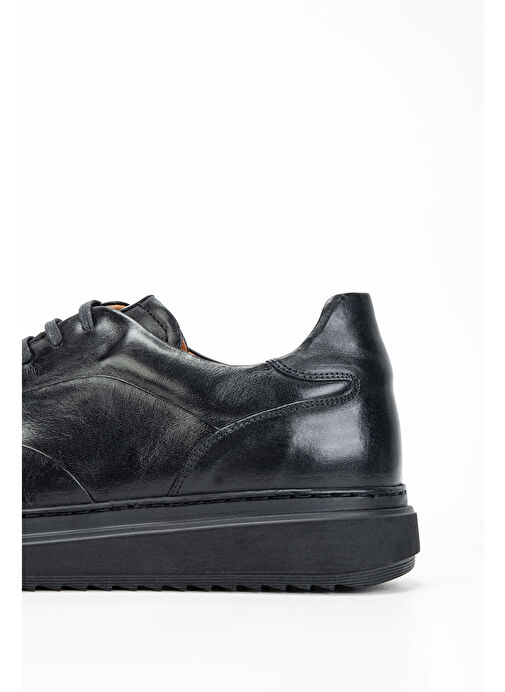 Tamer Tanca Erkek Hakiki Deri Siyah Casual Ayakkabı - Görsel 5