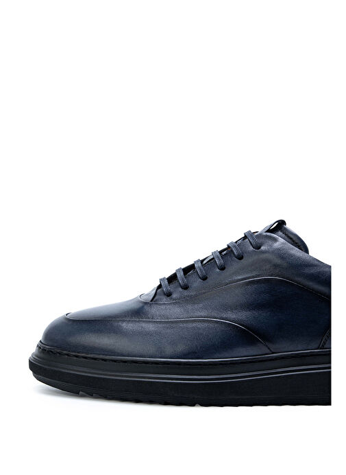 Tamer Tanca Erkek Hakiki Deri Lacivert Casual Ayakkabı - Görsel 4