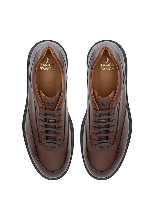 Tamer Tanca Erkek Hakiki Deri Kahverengi Casual Ayakkabı - Görsel 5