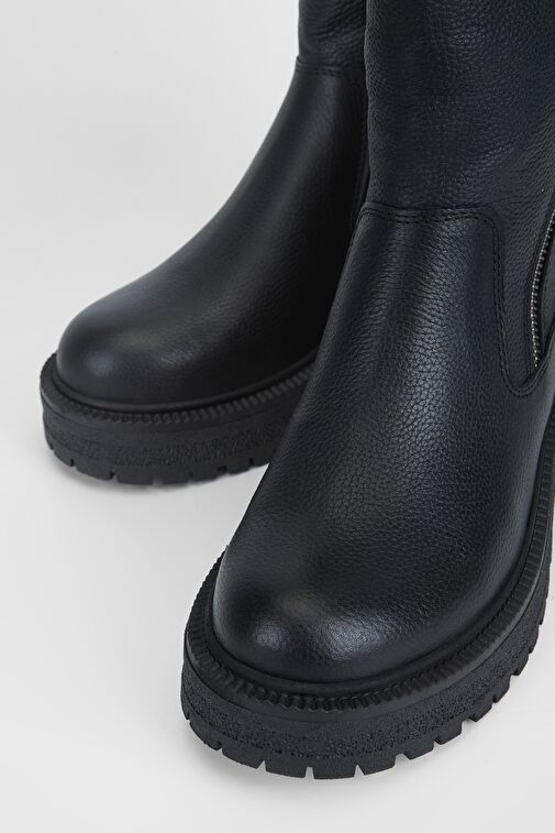 Valmenti Anya Kadın Siyah Floter Hakiki Deri Casual Bot - Görsel 4