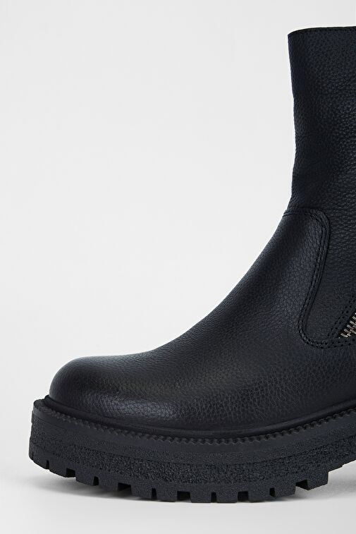 Valmenti Anya Kadın Siyah Floter Hakiki Deri Casual Bot - Görsel 5