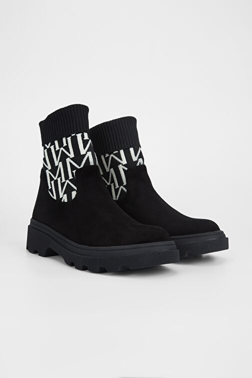 Valmenti Kadın Siyah Süet Hakiki Deri Casual Bot - Görsel 3