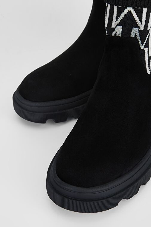 Valmenti Kadın Siyah Süet Hakiki Deri Casual Bot - Görsel 4